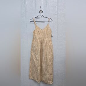 NWT Medium Old Navy Beige Checkered Dress